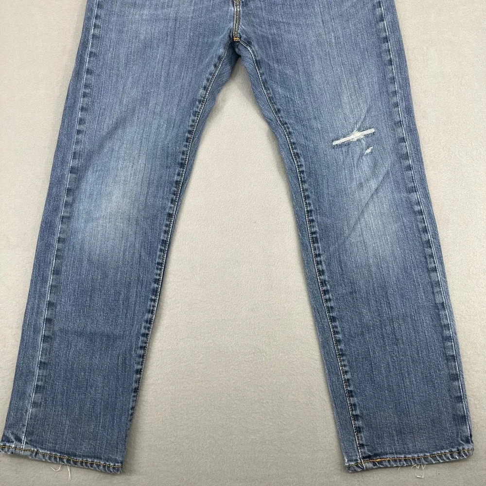 Levi's 511‎ Slim Fit Jeans Mens 34x30 Blue Medium Wash Distressed Denim